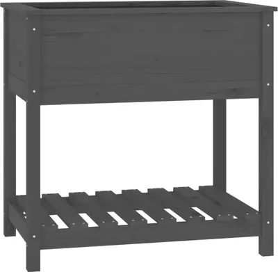 Produktbild von vidaXL Pflanzkübel mit Ablage Grau 82,5x54x81 cm Massivholz Kiefer