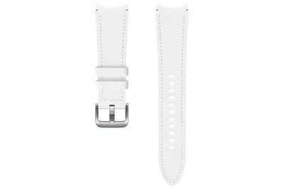 Produktbild von Samsung Hybrid Leather Band Smartwatch-Armband für Galaxy Watch4 Classic, 20 mm M/L, Weiß