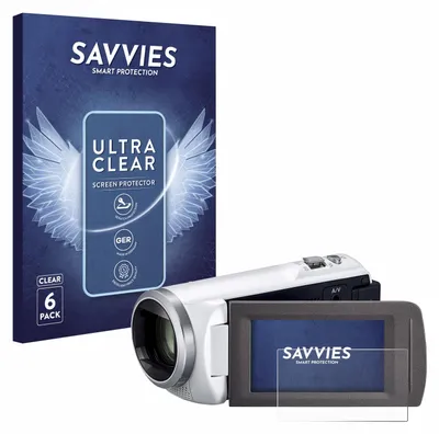 Produktbild von 6x Für Panasonic HC-V480MS Schutzfolie Savvies Displayschutz Display Schutz Folie Klar Transparent