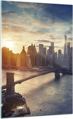 Produktbild von Bilder auf glas - Einteilig - New York Stadt - 70x100cm - Glasbilder - Wandbilder - Bilder - zum Aufhängen bereit - Wanddekoration aus Glas - Glas Bilder - Wandbild auf Glas - GPA70x100-3733