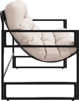 vidaXL Zahradní lavice s polštářem taupe 113 cm ocelová