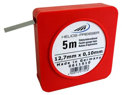 Obrázok produktu pre Helios Preisser Fühlerlehrenband, Einzelkassette (Kohlenstoffstahl, gehärtet, Breite 12,7 mm,Länge 5 m, Nennmaß 0,10 mm)