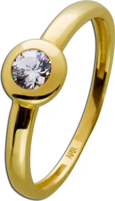 Produktbild von Solitär Ring Gelbgold 333 8 Karat weißer Zirkonia Verlobungsring 17