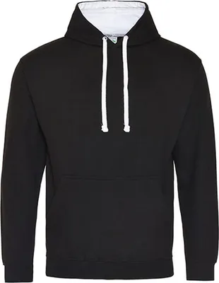 Produktbild von Just Hoods JH003 | Varsity Herren Hoodie / Kaputzenpullover - Farbe: Jet Black/Arctic White - Größe: L