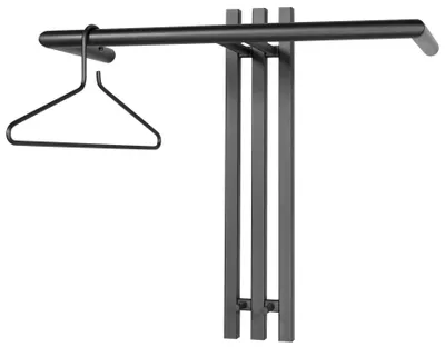 Wandgarderobe SENZA 1 Stahl Schwarz Garderobenhalter Spinder Design
