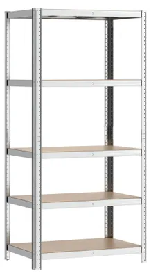 Produktbild von Wiltec Schwerlastregal 90x40x180cm, Gesamtlast 875kg, Steckregal verzinkt aus Stahl, Lastenregal mit 5 Ablagen, Werkstattregal