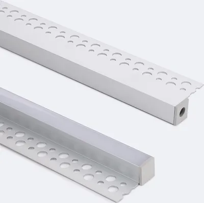 Produktbild von Aluminiumprofil Integrierung in Gips/Pladur für LED Streifen bis 8 mm Aluminium 2 m Weiß transluzent