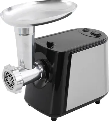 Produktbild von Fleischwolf - Elektrische Fleischmaschine - 350 W, 800 W Blockierleistung - 220 V EU-Stecker - Edelstahl - 60 kg/h - 3 Lochscheiben - Schwarz