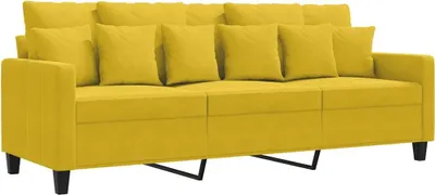 Produktbild von vidaXL 3-Sitzer-Sofa Gelb 180 cm Samt
