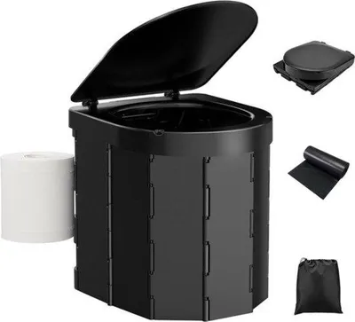 Produktbild von Famanu Camping Toilet Faltbar und Tragbar - Leicht und Komfortabel