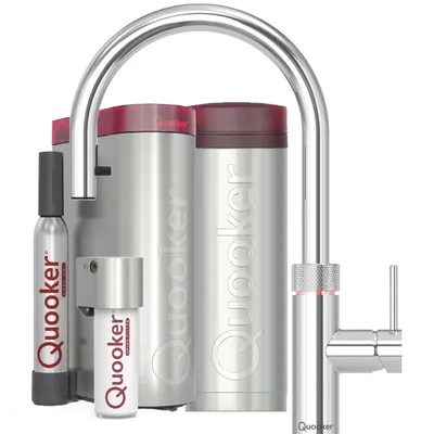 Produktbild von Quooker Flex Round Set mit COMBI Reservoir & CUBE verchromt glänzend **inkl. CUBE Filter Starter Paket** FXRCHR COMBI CUBE2 *inkl.