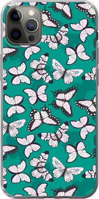 Produktbild von MuchoWow® Handyhülle Schutzhülle Hülle für Telefoonhoesje iPhone 12 Pro Max Mädchen - Schmetterling - Tiere - Muster - Mädchen - Kinder - Kinder Silikon Softcase Handy Hülle - Hartschale