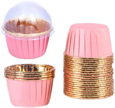 Produktbild von 50 Stücke Muffin Förmchen aus Aluminiumfolie, Cupcake Muffin Förmchen, Muffin Backförmchen, Backförmchen aus Metallfolie für Muffins und Cupcakes