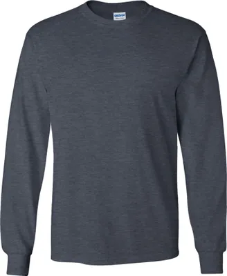 Image de T-shirt à col rond et manches longues Gildan Ultra pour homme BC477 (3XL) (gris chiné)
