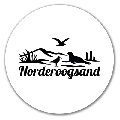 Produktbild von Huuraa Aufkleber Norderoogsand Strandmotiv 10cm rund Sticker Geschenkidee
