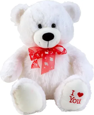 Produktbild von Bär weiß sitzend mit Schleife "I love you" 50cm Teddybär