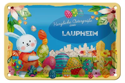 Produktbild von Blechschild Ostern Ostergrüße 18x12cm LAUPHEIM Geschenk Deko