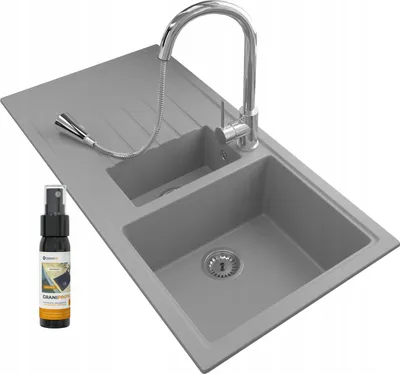 Produktbild von Granit-Waschbecken Granit-Wasserhahn Wandmontage Siphon D