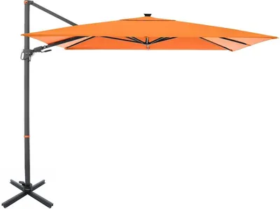 Produktbild von Ampel-Sonnenschirm - 300 x 220 cm - Anthrazit - Orange - Aluminium - Polyester - schwenkbar - drehbar
