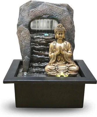 Productafbeelding van Binnenfontein met Led-verlichting en Stil Pomp - 21 x 17 x 25 cm