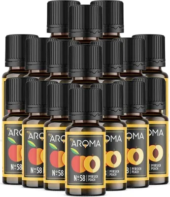 Produktbild von myAROMA Flavour Drops – Pfirsich 17x10ml, Zuckerfrei & Vegan, zum Backen & Mehr, Nr. 58