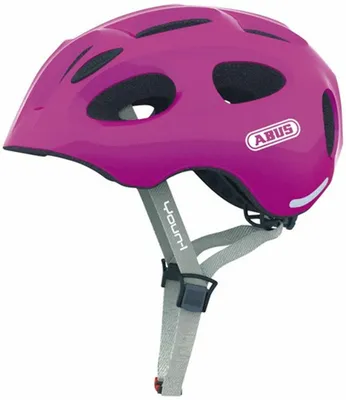 Produktbild von ABUS Youn-I Fahrradhelm für Kinder & Jugendliche, EPS Kunststoff, 240g, mit integriertem LED-Rücklicht (180° Sichtbarkeit), tiefem Schläfen- und Nackenbereich sowie visierartiger Vorderkante für Gesichtsschutz