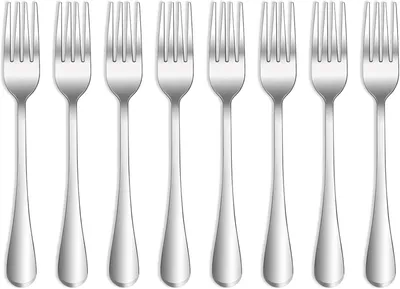 Produktbild von 8 Stück 8.2"(20.8cm)Edelstahl Tafelgabeln, Gabel set,Spiegelpoliert,Abendessen Gabeln für Heimgebrauch Haus Küche Gaststätte,spülmaschinengeeignet