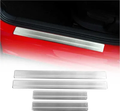 Image de Seuils de porte pour VW Polo 1994-2001 acier inoxydable argent 4pcs