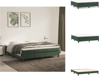 Produktbild von vidaXL Boxspringbett Dunkelgrün 180x200 cm Samt -  Betten & Bettgestelle