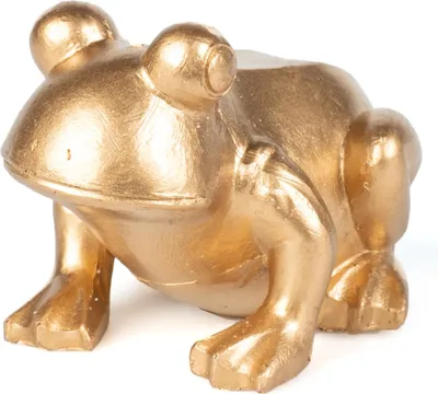 Image de Grenouille décoration d'intérieur résine or 10 cm -