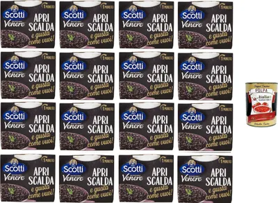Produktbild von Riso Scotti, Riso Venere Apri, scalda e gusta come vuoi Venere-Reis Öffnen, erhitzen und nach Belieben genießen 16x200gr + Italian Gourmet polpa 400g