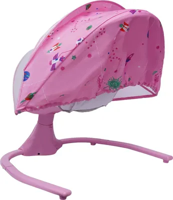 Produktbild von Elektrische Babywippe - Babyschaukel - 4 Schaukelgeschwindigkeiten - 3 Neigungswinkel 45–65° - Fernbedienung & Bluetooth Musik - Timer 8–60 Min - Bis 20 kg - Rosa
