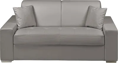 Produktbild von 2-Sitzer-Sofa mit Express-Klappmechanismus aus Ökoleder EMIR - Farbe: grau - Liegefläche: 120 cm - Matratze 14 cm