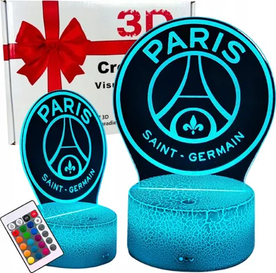 Image de Paris Saint Germain PSG 16 LED 3D veilleuse pour enfants + télécommande