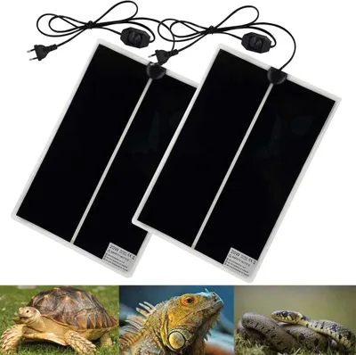 Produktbild von Reptil Heizmatten,  2 STÜCKE Nicht-klebendes Terrarium Heizkissen für Reptilien Schildkröten Schlangen Eidechse Gecko Einsiedlerkrebs Amphibien -Abnehmbares Unter Tank Reptil Heizmatte(42x28CM)
