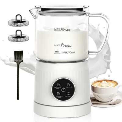 Elektrischer Milchaufschäumer 4-in-1, Glas, 400 ml, 500 W