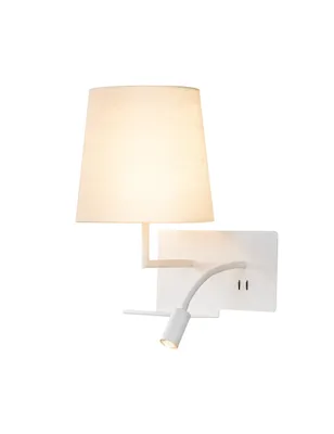Produktbild von SLV 1003459 SOMNILA FLEX LED Wandleuchte 3000K weiss Version links inkl. USB Anschluss