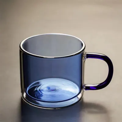 Produktbild von 360Home Isolierglasbecher Verdickt farbig doppelt verglast Blau