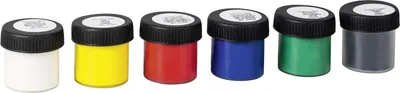 Produktbild von Schulmalfarben malfertig in Bechern 18ml 6 Farben Packung mit 12 Stück