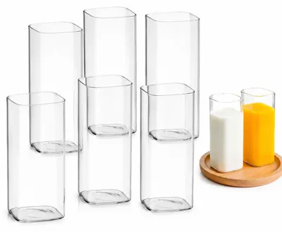 Trinkgläser-Set 6er, 400 ml, quadratisch, Borosilikatglas