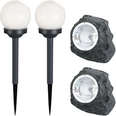 Produktbild von 4er Set LED Solarleuchten in verschiedenen Designs