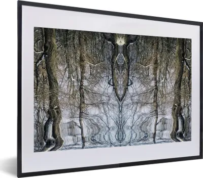 Produktbild von MuchoWow® MuchoWow® Gerahmtes Poster Baum - Kunst - Psychedelisch 40x30 cm - Poster mit zchwarzem Bilderrahmen - Bilderrahmen - Poster im Rahmen