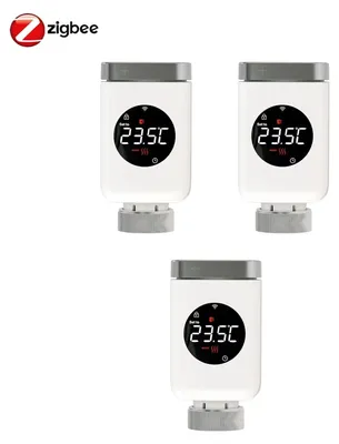Produktbild von Smarte ZigBee-Heizkörperthermostatventil - Programmierbares Thermostatventil - App-Steuerung - Fernsteuerung - Temperaturregelung - Kompatibel mit Alexa/Google Home - 3er-Pack