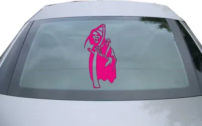 Produktbild von Indigos UG - Aufkleber Heckscheibe & Motorklappe DE2236 - pink - 600x300 mm - Sensenmann - Auto Scheiben Fenster Heckklappe Tuning Racing JDM - Die cut