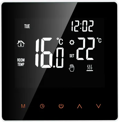 Obrázok produktu pre Andoer 16A WiFi digitálny LCD inteligentný izbový termostat pre elektrické kúrenie a podlahové kúrenie, ovládanie cez aplikáciu Tuya, programovateľný týždenný LCD dotykový displej