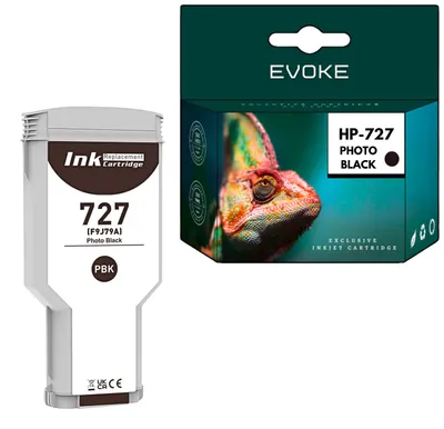 Immagine prodotto di Inchiostro Evoke per HP 727PBK, nero fotografico (Photo Black), 300 ml | F9J79A | Compatibile con: T920, T930, T1500, T1530, T2500, T2530