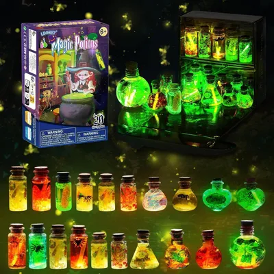 Immagine prodotto di Kit per creare pozioni magiche per bambini - 20 flaconi luminosi, set di pozioni incantate per fate, regalo per bambini e bambine dai 6 anni in su