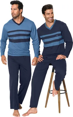 Produktbild von LE JOGGER Pyjama 4 -teilig blau, marine Größe 44/46