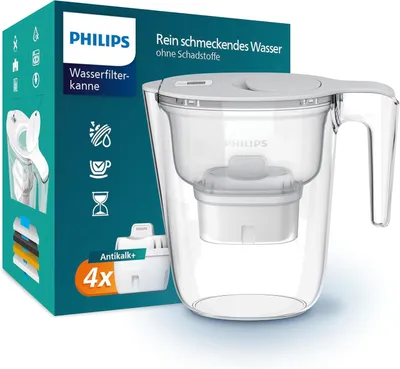 Imagen del producto de Jarra filtrante de agua Philips +4 Antical + Cartuchos de repuesto. Entrega rápida