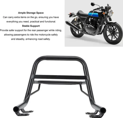 Image de Porte-bagages arrière pour moto, 16 mm, espace de rangement suffisant, support pour Interceptor Continental